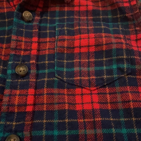 🔵3/$12 button down plaid flannel long sleeve top - Picture 2 of 2